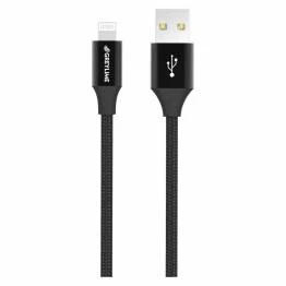 Afbeelding van GreyLime Gevlochten USB A naar MFi Lightning Kabel Zwart 2 m
