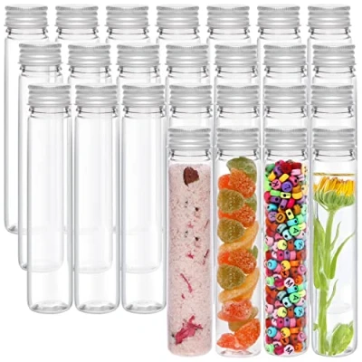 Afbeelding van Kurtzy Doorzichtig Plastic Reageerbuisjes met Schroefdop en Schoonmaak Borstel (25 Pak) 125 ml Herbruikbaar Transparante Container Buisjes voor Snoep Opslag, Vloeistoffen, Badzout, Kralen &amp; Bloemen