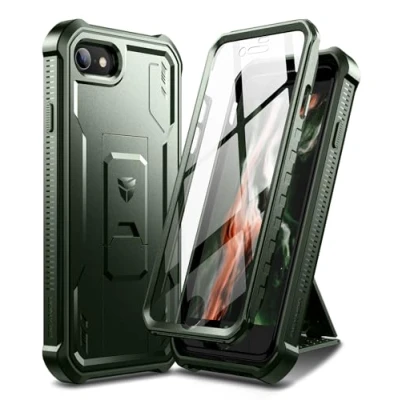 Afbeelding van Dexnor Hoesje voor iphone7/8/se, ingebouwde schermbeschermer en standaard, 360, volledige bescherming, militaire kwaliteit, schokbestendig, iphone 7/8/se