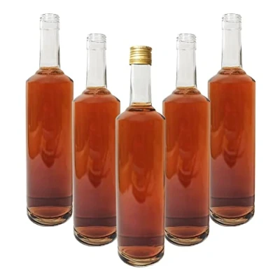 Afbeelding van DIAH DO IT AT HOME Set van 5 glazen fles 750 ml (0,75 l) LINA 750ml + schroefdoppen om het zelf te vullen Gin Flessen Schnapps Likeur Wijn