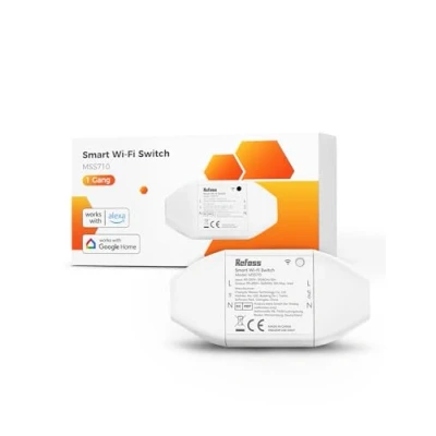 Afbeelding van Refoss Smart Switch, doe het zelf schakelaar met Alexa en Google Home, set van 2 wifi schakelaars spraakbesturing, afstandsbediening tijdfunctie, 2500W