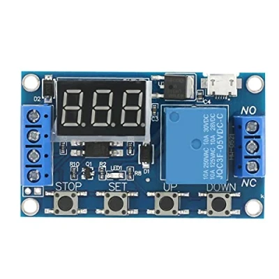 Afbeelding van 12 Volt Timerschakelaar Digitale Timer Herhaal Cyclus Timer, DC 5 30V LED Display Vertraging Aan/Uit Relais Module Trigger Tijdschakelaar