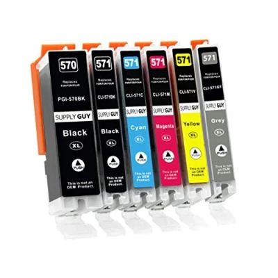Afbeelding van Supply Guy 6 XL Inktpatronen met chip compatibel Canon PGI 570 CLI 571 voor Pixma MG7700 MG7750 MG7751 MG7752 MG7753 TS8000 TS8050 TS8051 TS8052 TS8053 TS9000 TS9050 TS9055