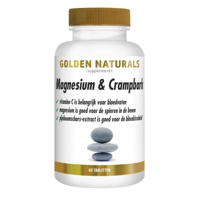 Afbeelding van Golden Naturals Magnesium &amp; Crampbark Tabletten 60TB