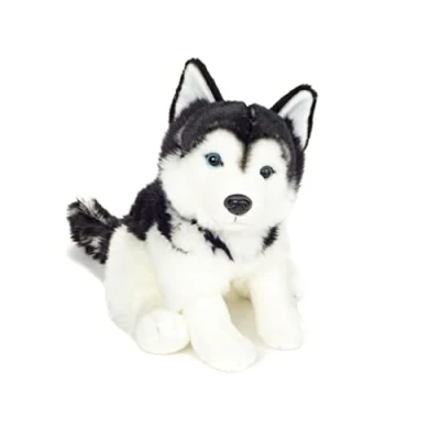 Afbeelding van Hermann Teddy Knuffeldier hond Husky zachte pluche premium kwaliteit knuffels grijs/wit 30 cm