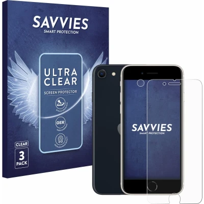 Afbeelding van Savvies (6 Stuks) Schermbeschermer voor Apple iPhone SE 3 2022 (Voor+Camera) Screen Protector Ultra Transparant