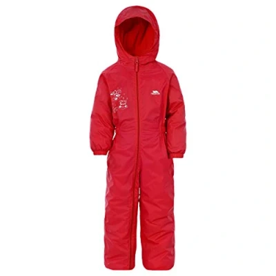 Afbeelding van Trespass Unisex kinderen DRIPDROP waterdicht regenpak met capuchon, rood (signaal red), 18 24 maanden