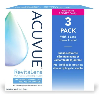 Afbeelding van ACUVUE® RevitaLens® alles in één lenzenvloeistof 3x 360ml + lenshouder