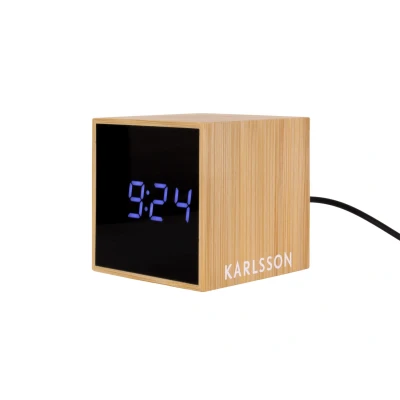 Afbeelding van Karlsson Wekker mini Cube Bamboe 6,3x6,3x6,3cm