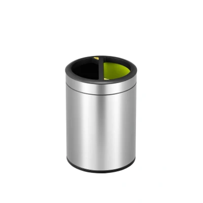 Afbeelding van Prullenbak EKO Recycle Open Top 10L Zilver