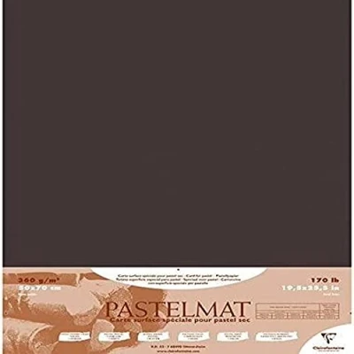Afbeelding van Clairefontaine Ref 96009C Pastelmat Kaartvellen (Pack van 5 vellen) 360gsm kaart 50 x 70cm Antraciet Kleur Speciaal samengesteld voor gebruik met Pastels