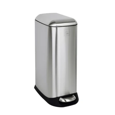 Afbeelding van SVITA TS20 vuilnisemmer pedaalemmer afvalemmer 20l incl. binnenemmer kunststof pedaal softclose deksel rechthoekig keukenhulp zilver