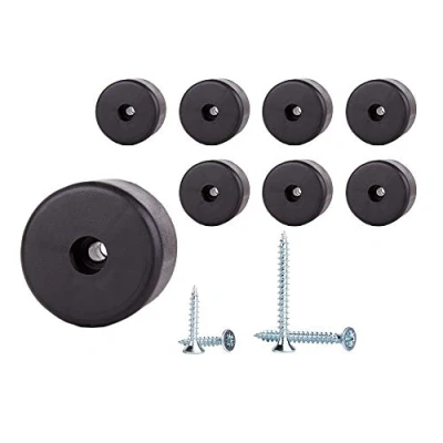 Afbeelding van (Pack van 8 stuks) 50 mm diameter meubelpoten rond, hoogte 35 mm, materiaal kunststof, schroeven inbegrepen (8)