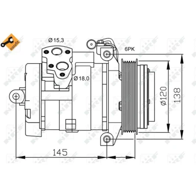 Afbeelding van NRF Airco compressor 32698