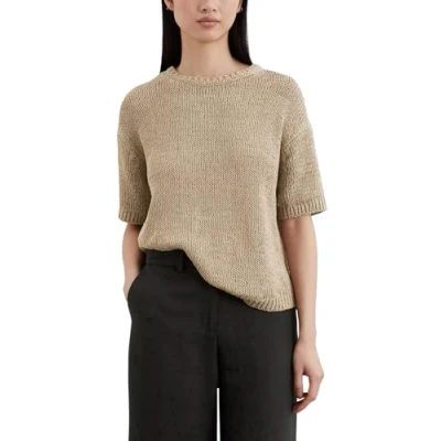 Afbeelding van Marc O&#039;Polo Short Sleeve Roundneck Tshirt basic, Dames, Maat: XXS, Summer sand