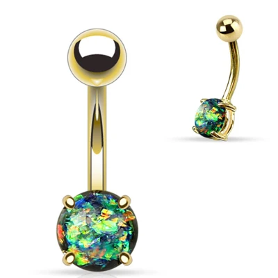 Afbeelding van Piercing Opal Prong Setting Donker Groen