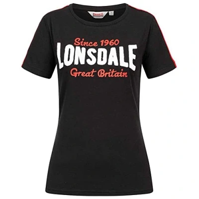 Afbeelding van Lonsdale Creggan Tshirt print, Dames, Maat: Large, Black/red/white