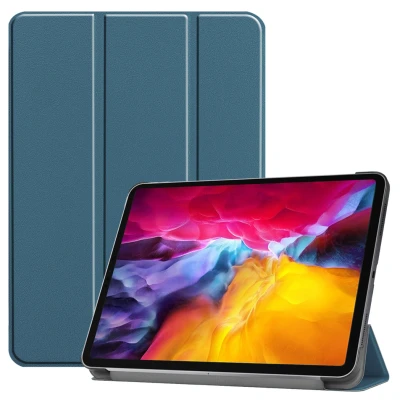 Afbeelding van Apple iPad Pro 11 (2022) Hoes: iMoshion Trifold Bookcase Donkergroen Kunstleder Tablet Hoezen