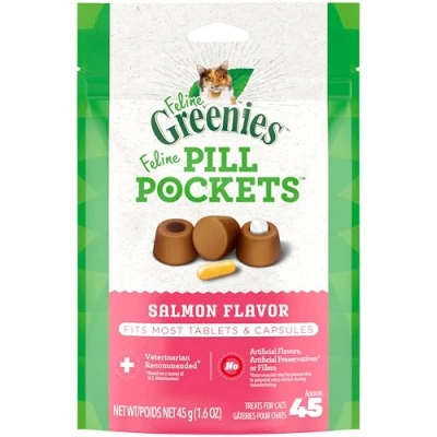 Afbeelding van Feline Greenies Pill Pockets Salmon 45 Count Pack of 4