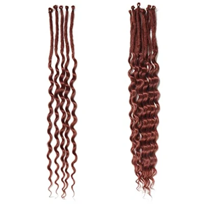 Afbeelding van Krullend Ended Dun 0,6 cm Dreadlock Extensions 20 Inch Synthetische Golvende Dreadlocks SE Zachte Pre looped Dreads 15 Strands