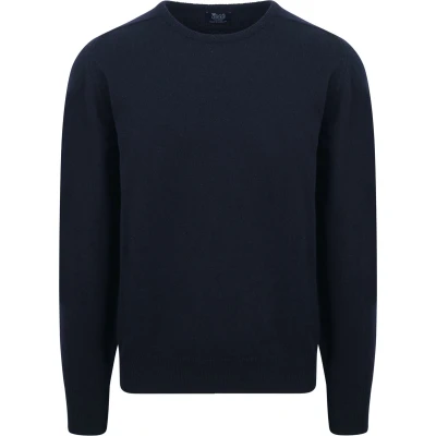 Afbeelding van William Lockie Lamswol Navy maat 3XL Heren Pullover met Regular fit Pasvorm Suitable Herenkleding
