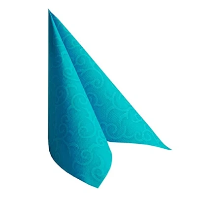 Afbeelding van Papstar, 50 servetten &quot;Royal Collection&quot; 1/4 vouw 40 cm x turquoise &quot;Casali&quot;, #84887