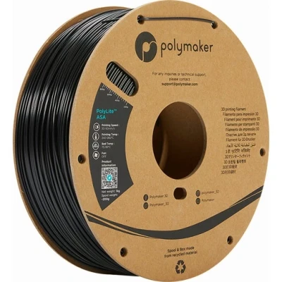Afbeelding van Polymaker PF01001 PolyLite Filament ASA UV bestendig, Weerbestendig, Hittebestendig 1.75 mm 1000 g Zwart 1 stuk(s)