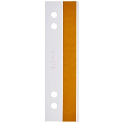Afbeelding van Veloflex 2002100 HEFTFIX zelfklevende hardfolie, 105 mm lang, gatafstand 60 en 80 mm, glashelder, verpakking van 100 stuks