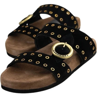 Afbeelding van Lazamani Two Straps One Buckle Slippers Dames