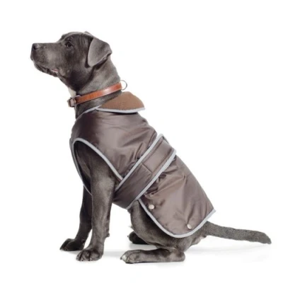 Afbeelding van Ancol Muddy Paws All Weather Stormguard jas. Chocolade. Maat Klein (lengte 30 cm, tot 52 cm singel)