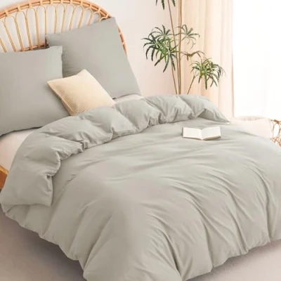Afbeelding van WAVVE Dekbedovertrek 200x200 cm met 2 kussenslopen 80x80 cm, Bedset in 100% microvezel 3 delig Beddengoed Set Beige