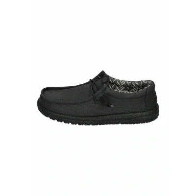 Afbeelding van Hey Dude Wally Sportieve veterschoenen, Heren, Maat: 43, black Textiel