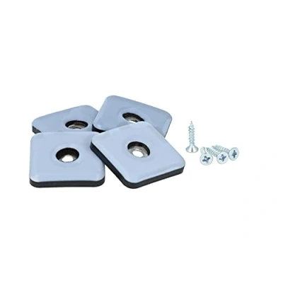 Afbeelding van GLEITGUT 4 x Teflon glijders om te schroeven, vierkant, 30 mm, PTFE meubelglijders, 5 mm dik