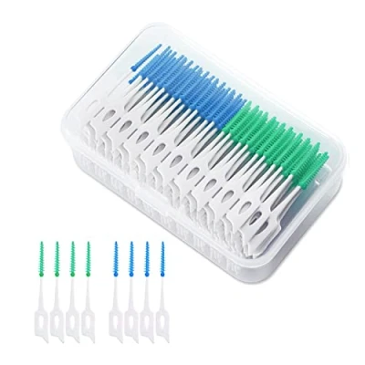 Afbeelding van VIKSAUN 200 stuks tandenflossplectrums interdentale borstel flosser sticks, borstels, siliconen tandenstokers, orale tandreiniging floss tandenstoker reinigingsgereedschap