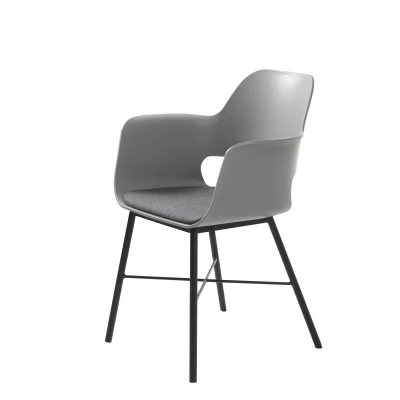 Afbeelding van Nordic Home Rosie armstoel grijs Metaal