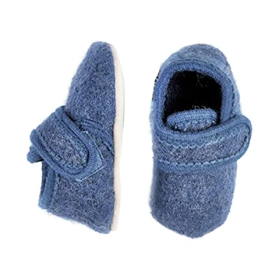 Afbeelding van Celavi Kinder / Baby Schuhe Wool Slippers Blue Melange 17/18