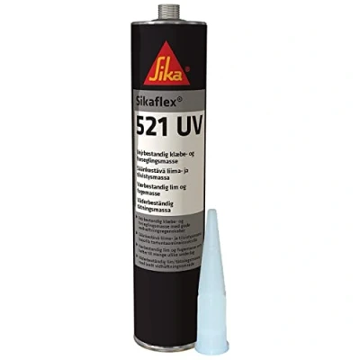 Afbeelding van SIKA Veelzijdige lijm en grout Sikaflex 521 UV zwart Voor binnen of buiten Hechting op de meeste oppervlakken Vochtuithardend 300 ml