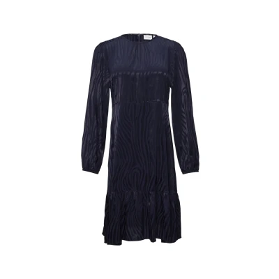 Afbeelding van comma casual identity Mittellanges MIT Leicht Ausgestelltem Jurk, Dames, Maat: 34, Tiefblau