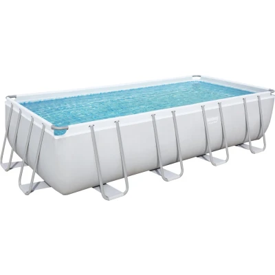Afbeelding van Zwembad Bestway Power Steel Set Rechthoek Grijs (488 x 244 122 cm)