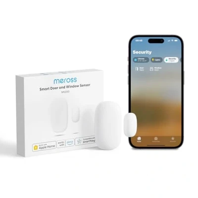 Afbeelding van meross Wifi raam en deursensor, vereist Hub, Smart magnetisch raamcontact voor bewaking van de ramen via app, compatibel met Alexa, Apple HomeKit, SmartThings (bevat geen hub)