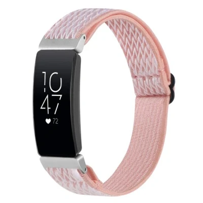Afbeelding van FitBit Inspire 2 Elastische solo loop nylon bandje Roze