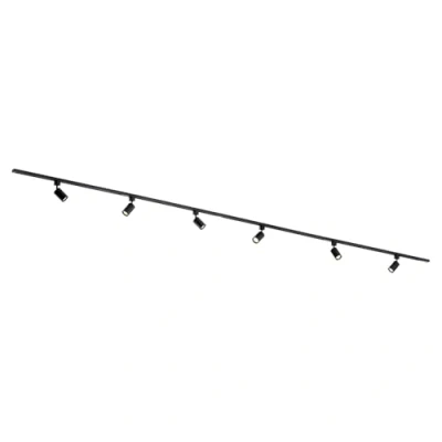 Afbeelding van Qub Focus III 1 Fase Railverlichting GU10 400cm I vorm 6 spots Railsysteem Zwart