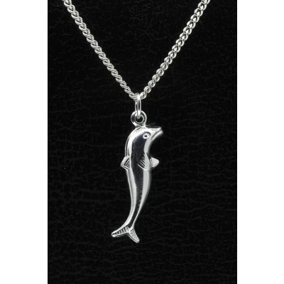 Afbeelding van Zilveren Dolfijn ketting hanger middel