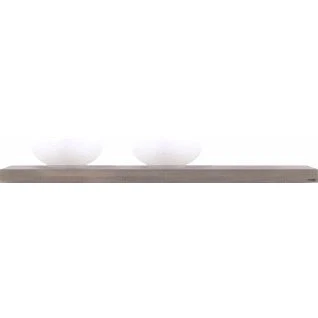 Afbeelding van LoooX Wooden Base eiken wastafelblad solo met ophanging Geborsteld RVS 160cm old grey