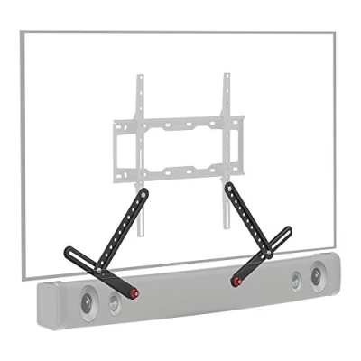 Afbeelding van Barkan Universele Soundbar bevestiging, verstelbare beugel voor montage boven of onder de tv, maten 13 80 inch, past op meeste soundbars tot 15 pond, eenvoudige zwart