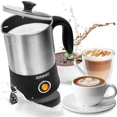 Afbeelding van Duronic MF300 Automatische melkopschuimer 400 ml beker met inductie Elektrische roerelement Warm melkschuim voor koffie, cacao Roeren en opschuimen