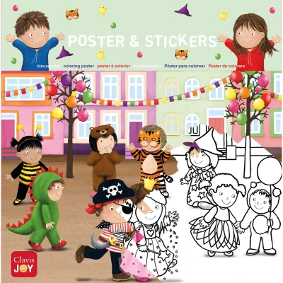 Afbeelding van Kleurposter Luuk en Lotje. Het is Carnaval
