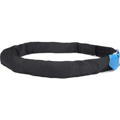 Afbeelding van Rigging slip met een draagvermogen van 2100 kg in 1,5 m lengte en 3 omvang, hoogwaardige polyestervezels, lus 7 voudige veiligheid, dubbele mantel hefband, ronde lussen, zwart