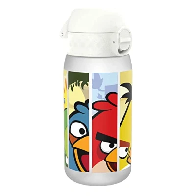 Afbeelding van ION8 Kinder Waterfles, 350 ml/12 oz, Lekvrij, Makkelijk te Openen, Veilige Vergrendeling, Vaatwasmachinebestendig, BPA Vrij, Draaghandvat, Schoon Maken, Geurvrij, Angry Birds Ontwerp