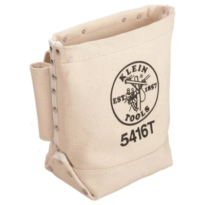Afbeelding van Canvas bouttas, kleine tas voor boutopslag met stierpen lussen, riemtunnellusverbinding, klein gereedschap 5416T, crème, 25,40 cm